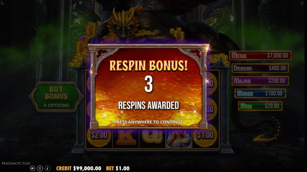 Tampilan visual slot Sleeping Dragon Ultra Dark dengan naga megah dan elemen gotik.