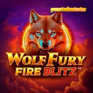 Tampilan antarmuka permainan slot Wolf Fury Fire Blitz dengan tema serigala